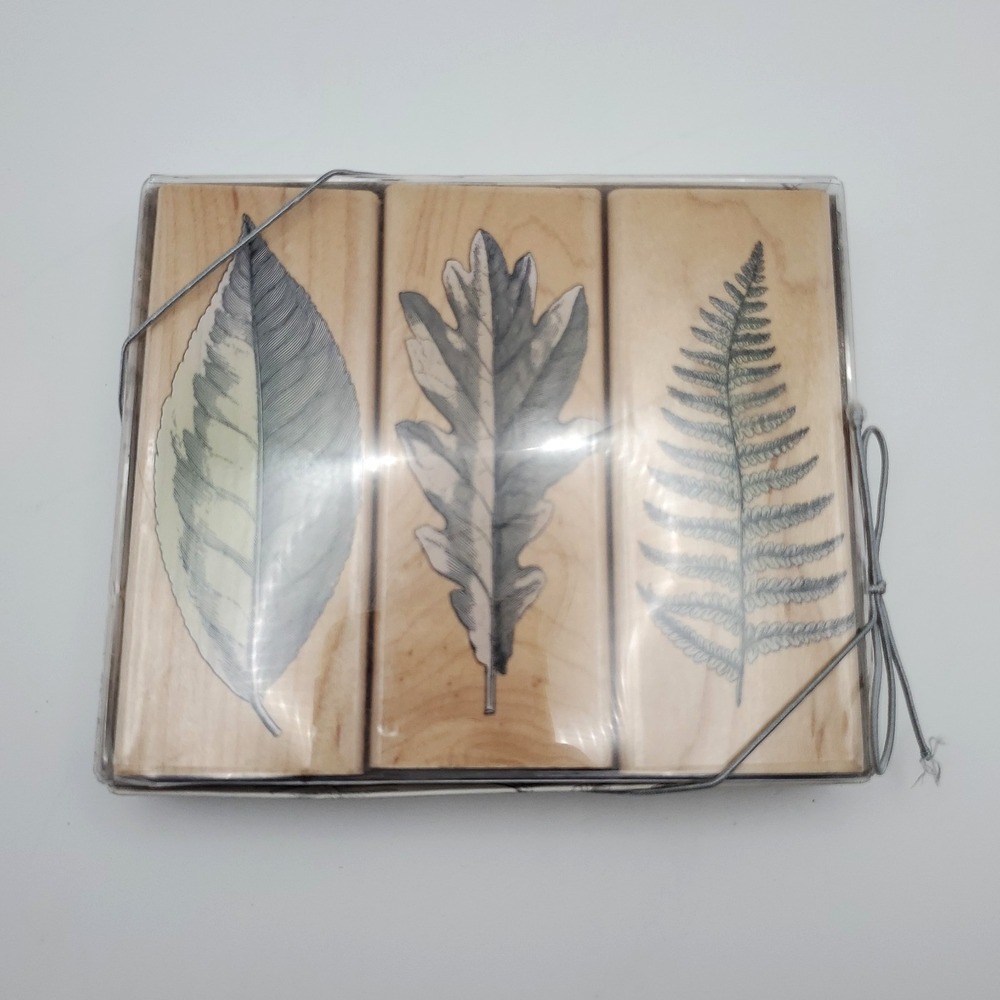Hero Arts Leaf Rubber Stamp Y2K‎ - Set of 3 - New In Box - Year 2000